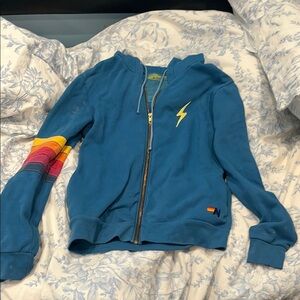 Aviator Nation Blue and Yellow Jacket with Lightning Bolt